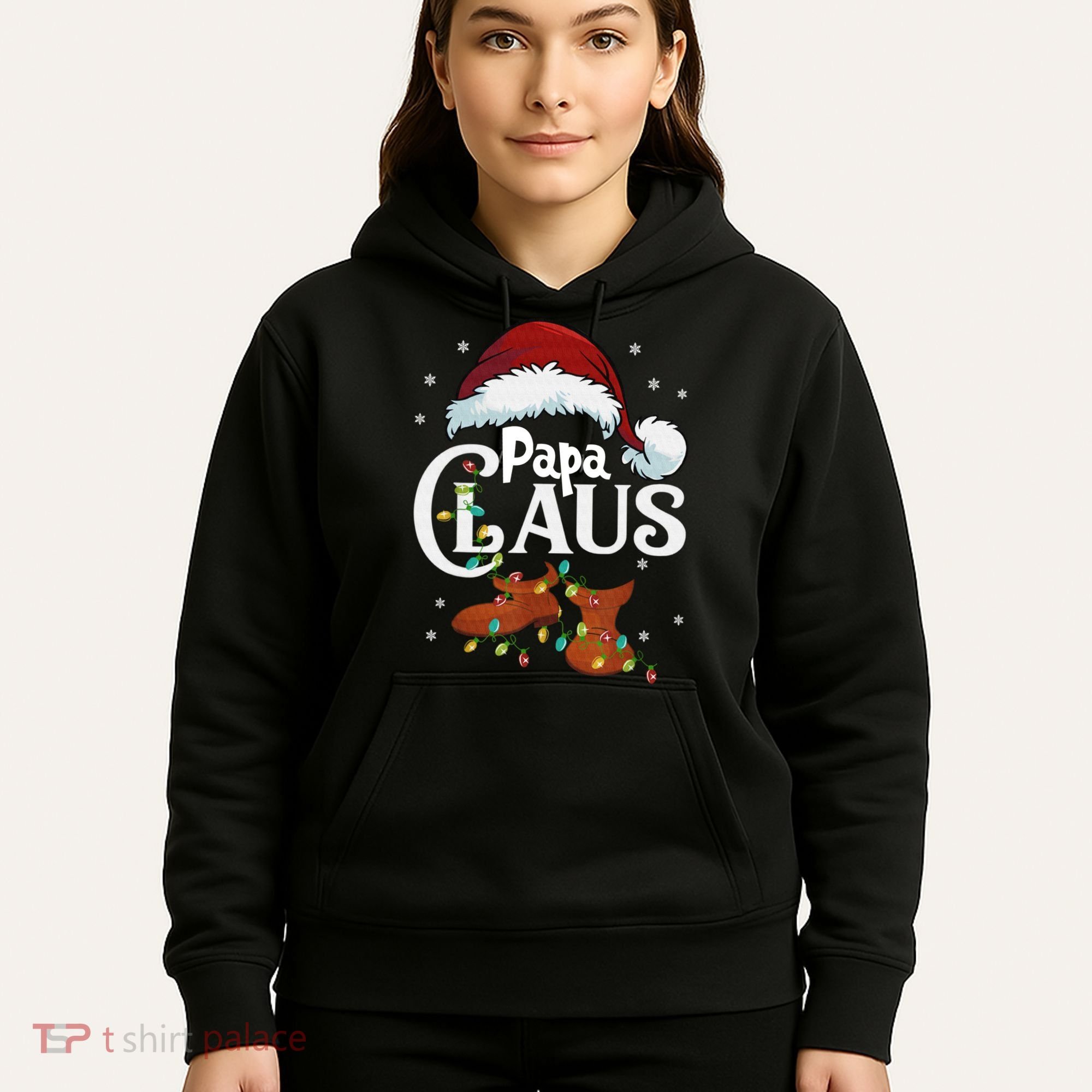 Papa Claus Santa Hat Matching Christmas Family Group Hoodie