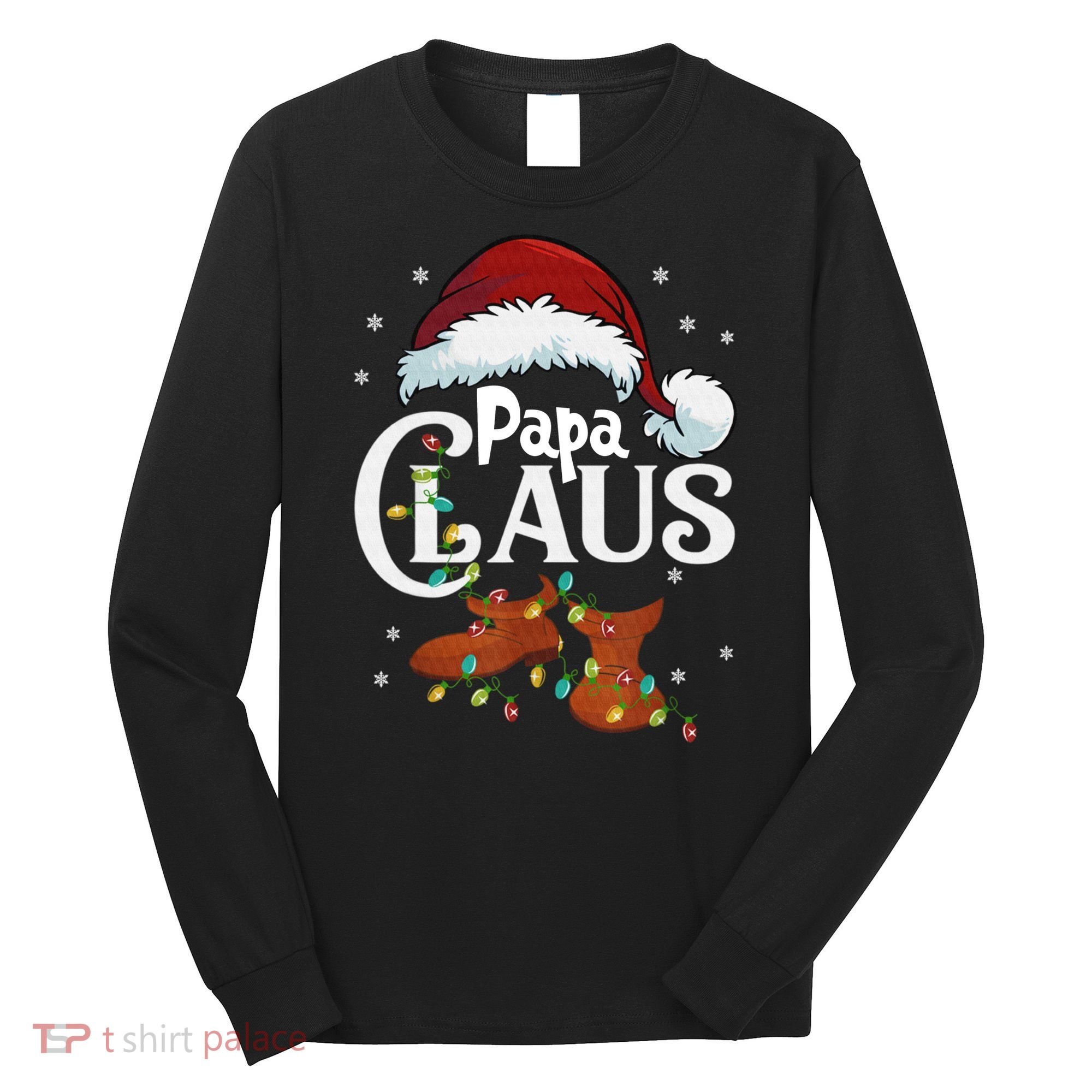 Papa Claus Santa Hat Matching Christmas Family Group Long Sleeve Shirt