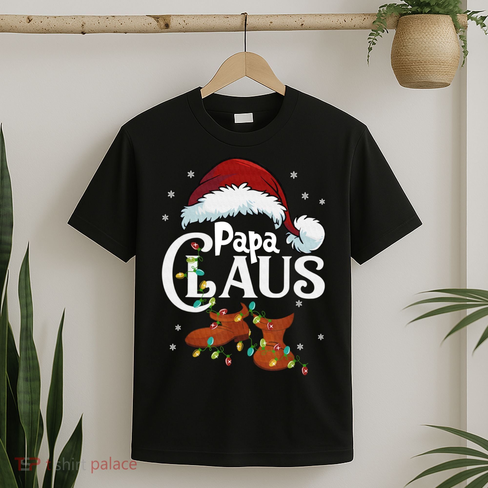 Papa Claus Santa Hat Matching Christmas Family Group T-Shirt