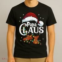 Papa Claus Santa Hat Matching Christmas Family Group T-Shirt thumb 3