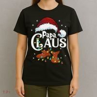 Papa Claus Santa Hat Matching Christmas Family Group T-Shirt thumb 4