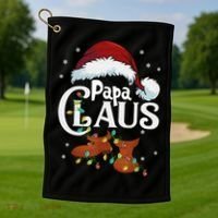 Papa Claus Santa Hat Matching Christmas Family Group Golf Towel thumb 1