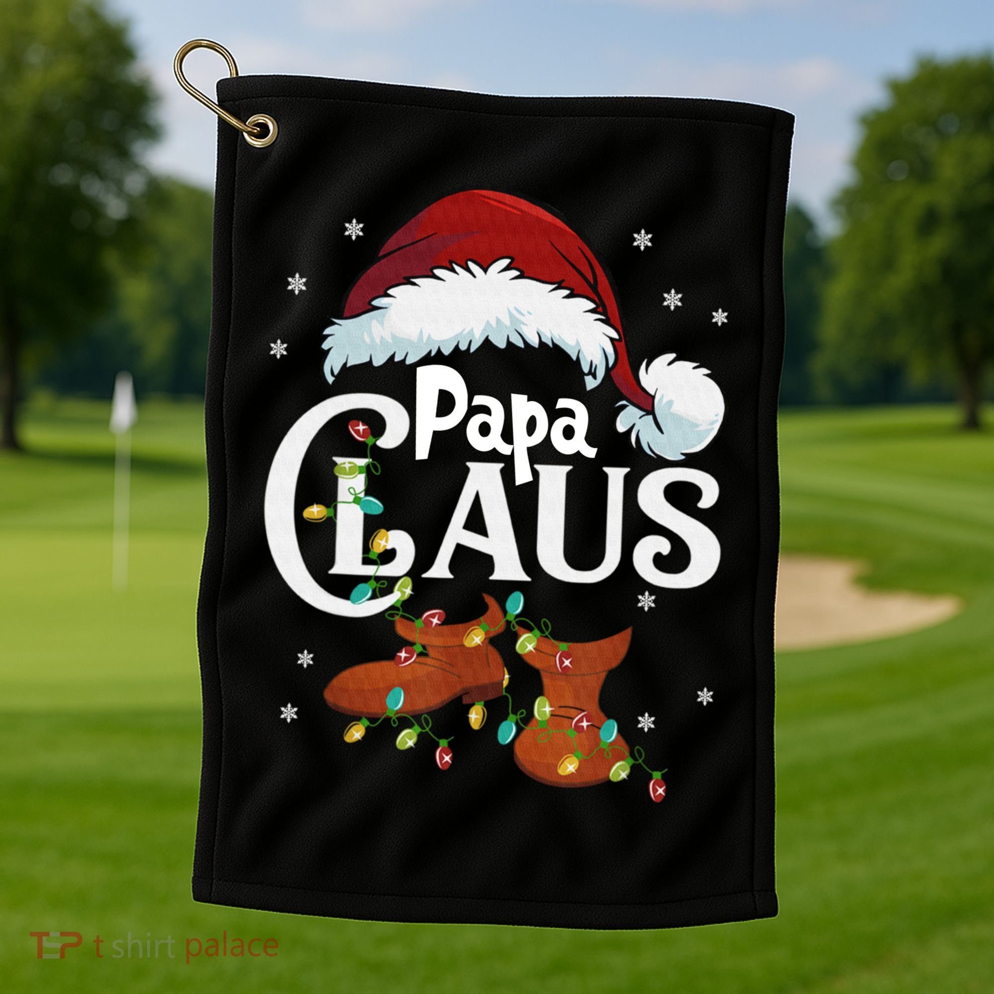 Papa Claus Santa Hat Matching Christmas Family Group Golf Towel