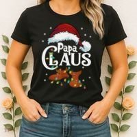 Papa Claus Santa Hat Matching Christmas Family Group Women's T-Shirt thumb 2