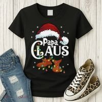 Papa Claus Santa Hat Matching Christmas Family Group Women's T-Shirt thumb 3