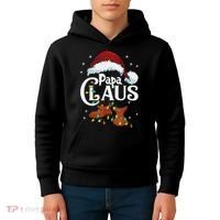 Papa Claus Santa Hat Matching Christmas Family Group Kids Hoodie thumb 4