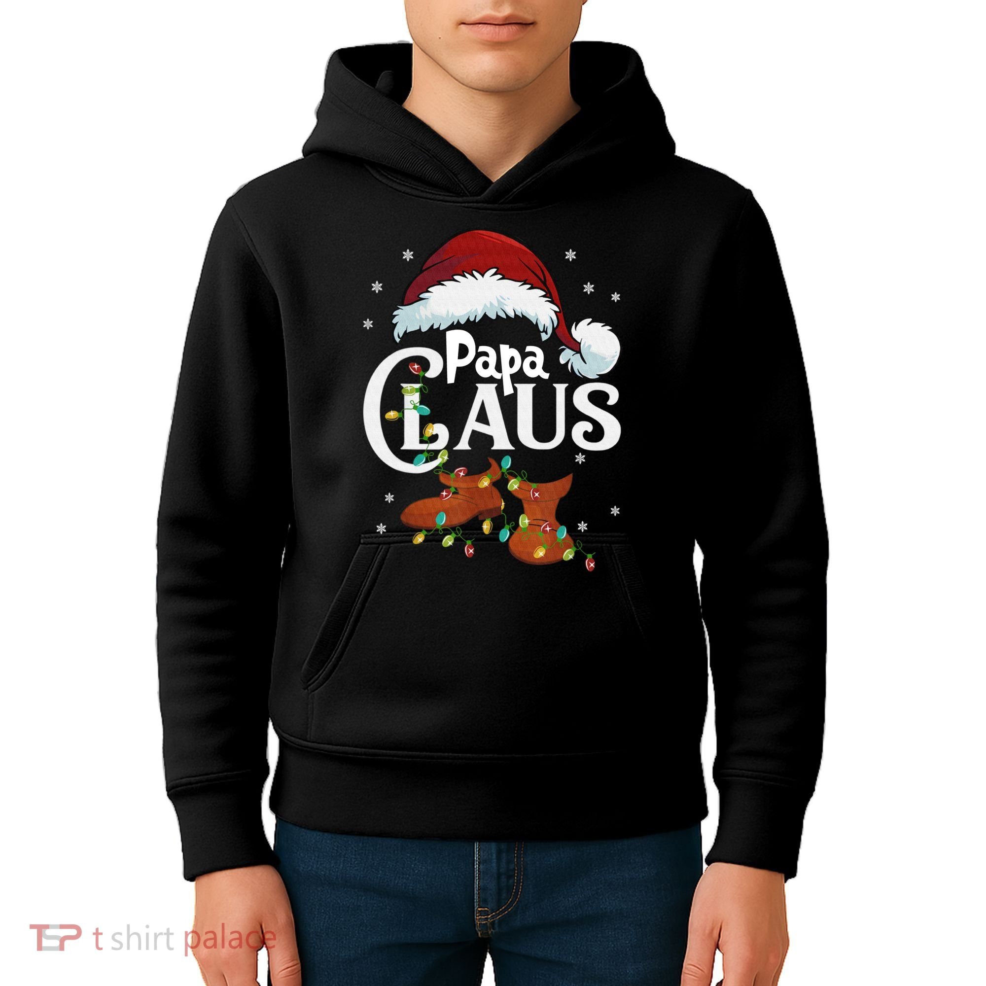 Papa Claus Santa Hat Matching Christmas Family Group Kids Hoodie