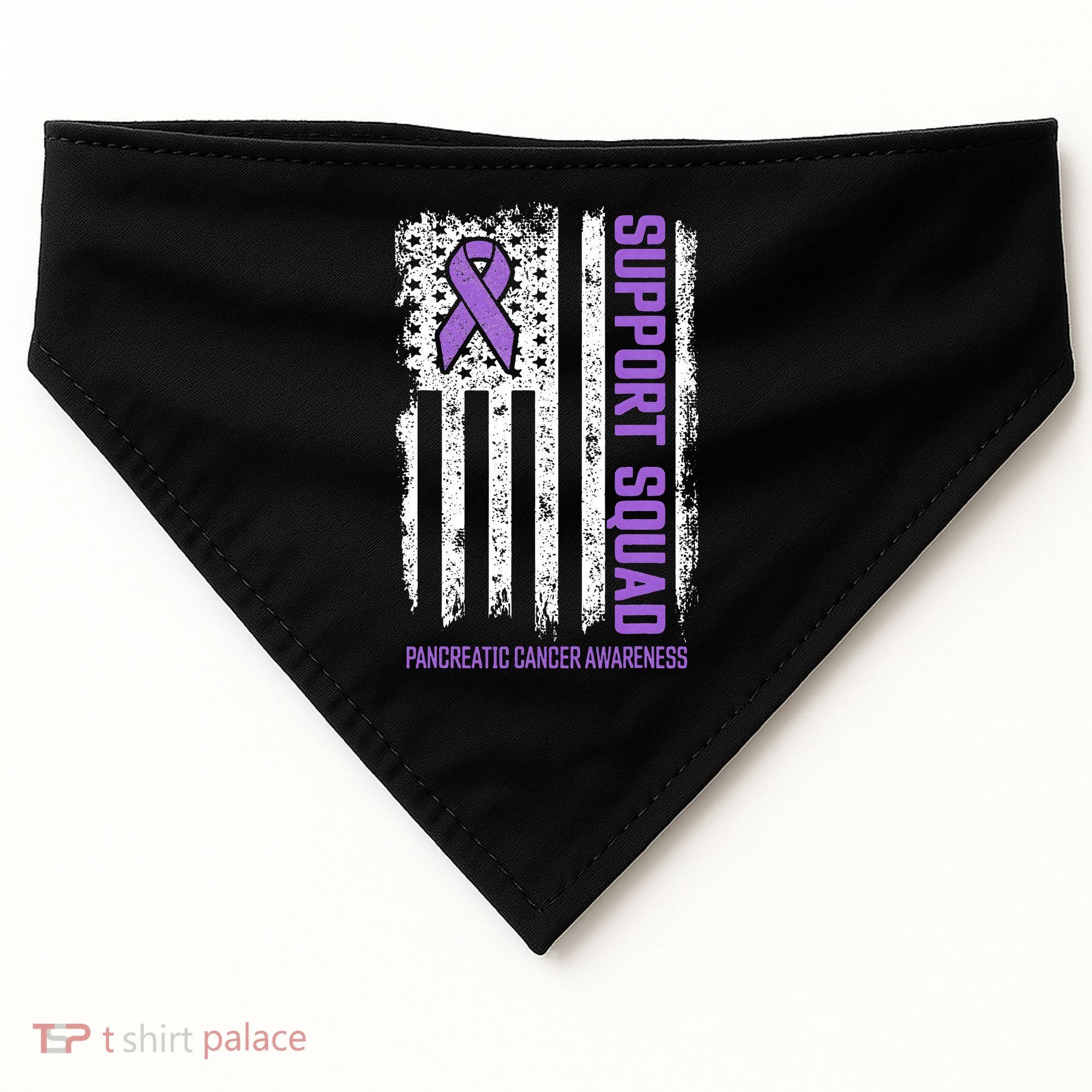 Pancreatic Cancer Support Squad Pancreatic Cancer Awareness USA-Made Doggie Bandana