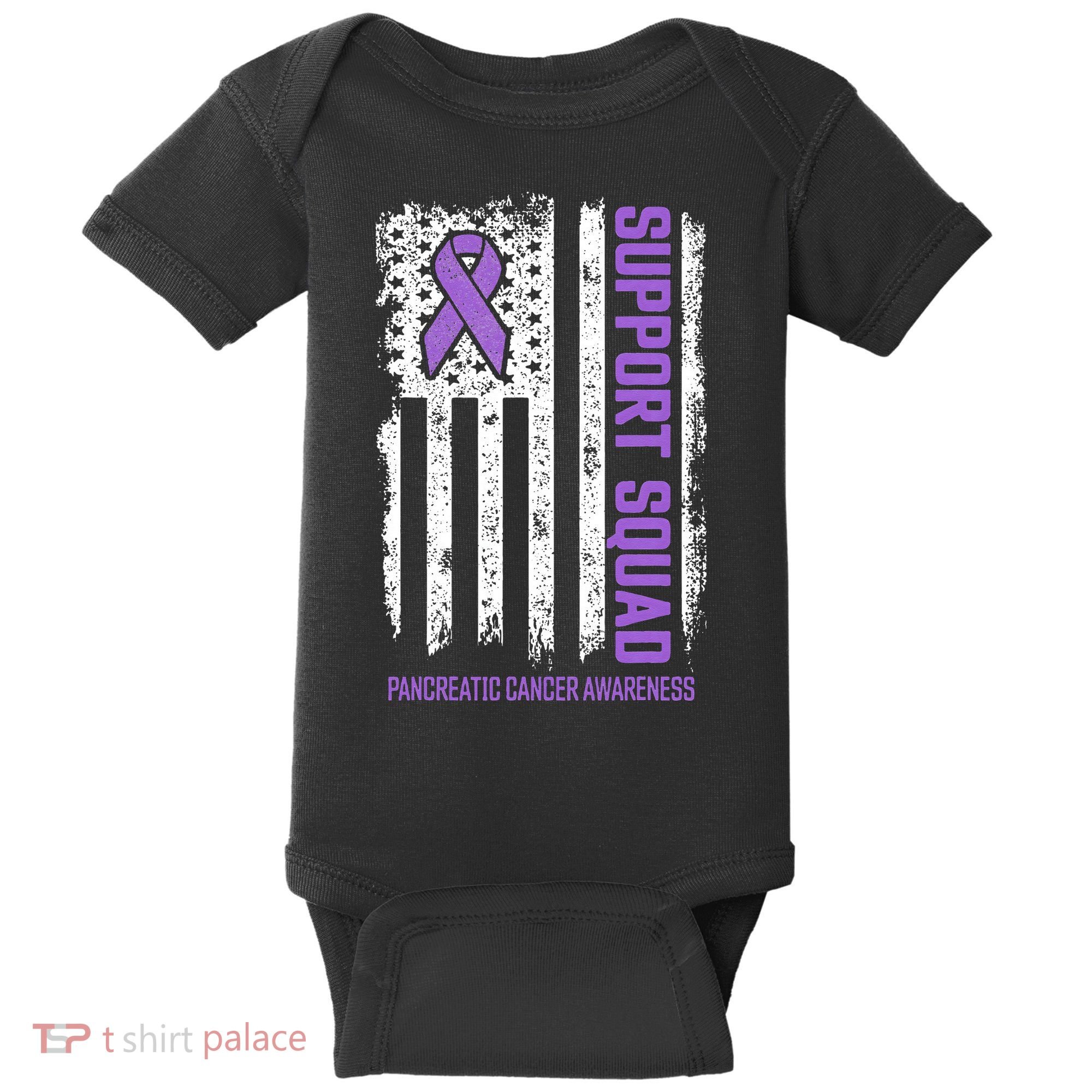 Pancreatic Cancer Support Squad Pancreatic Cancer Awareness Baby Bodysuit