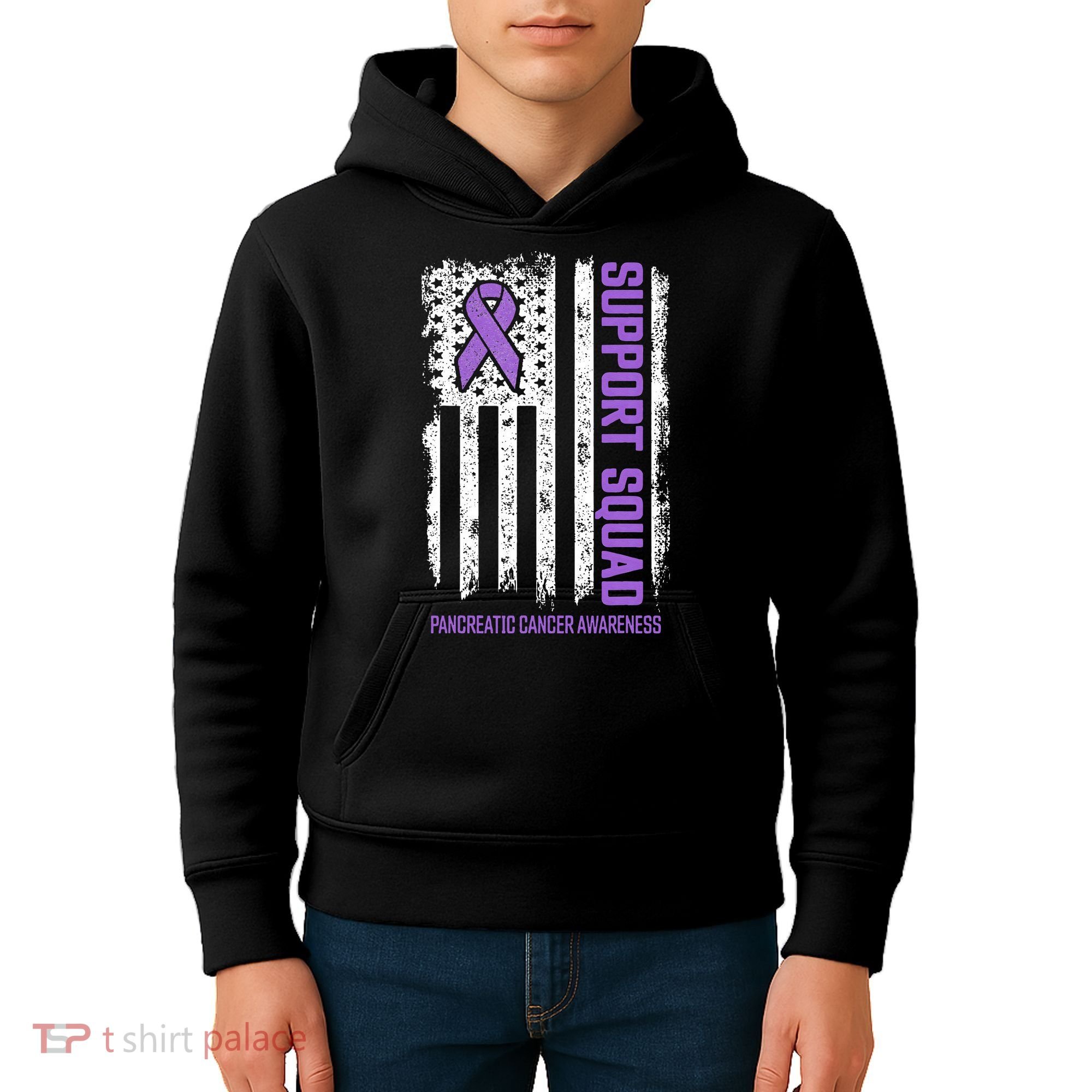 Pancreatic Cancer Support Squad Pancreatic Cancer Awareness Kids Hoodie