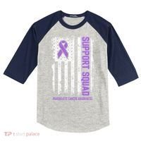 Pancreatic Cancer Support Squad Pancreatic Cancer Awareness Kids Colorblock Raglan Jersey thumb 0