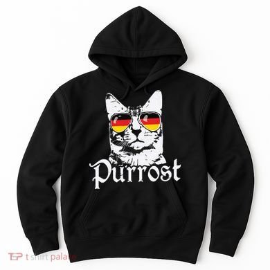 Purrost Cat Sunglasses German Flag Germany Prost Oktoberfest Hoodie