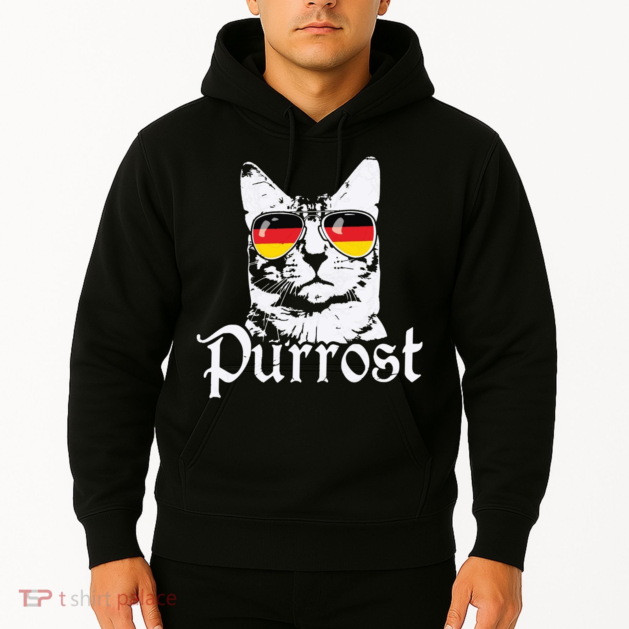 Purrost Cat Sunglasses German Flag Germany Prost Oktoberfest Hoodie