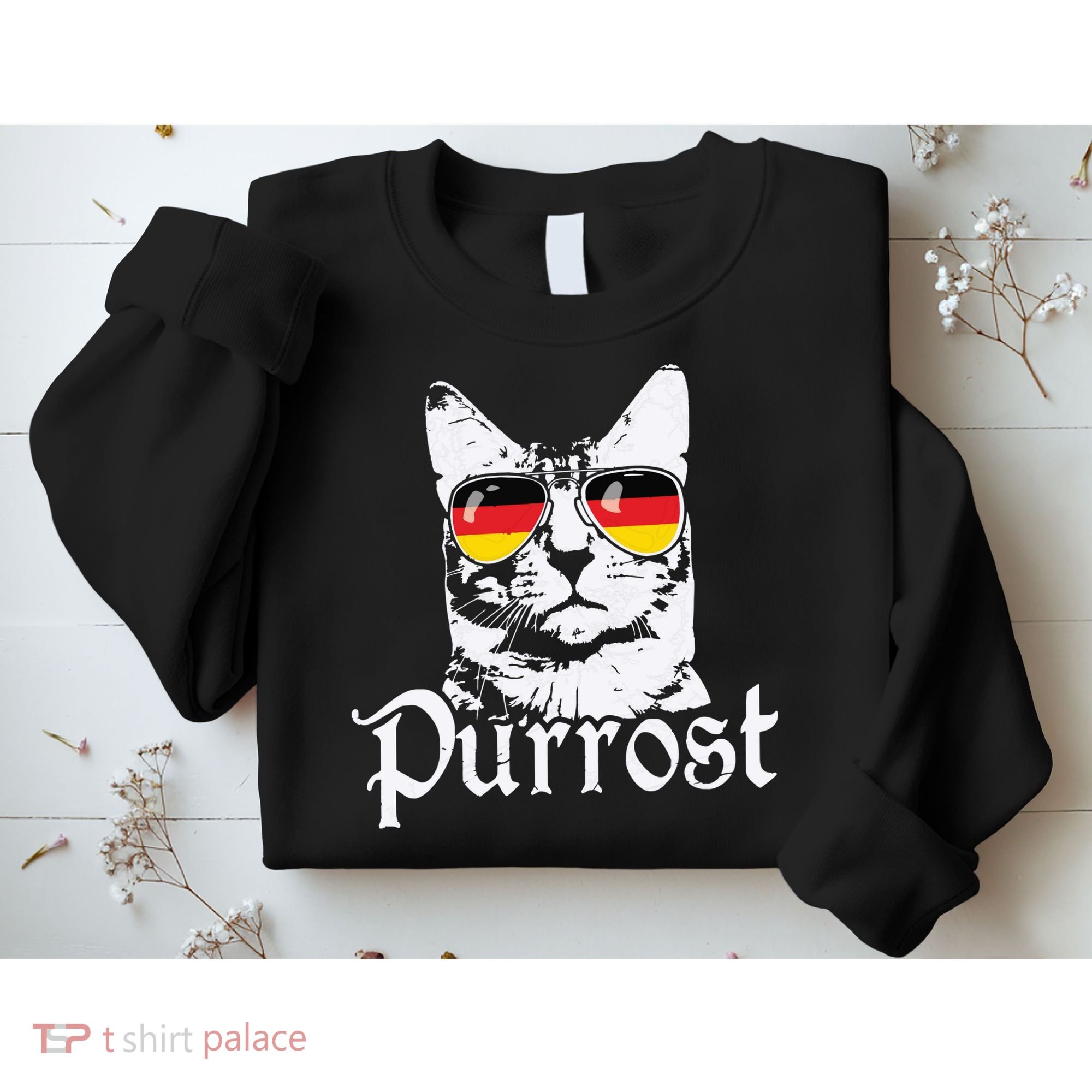 Purrost Cat Sunglasses German Flag Germany Prost Oktoberfest Sweatshirt