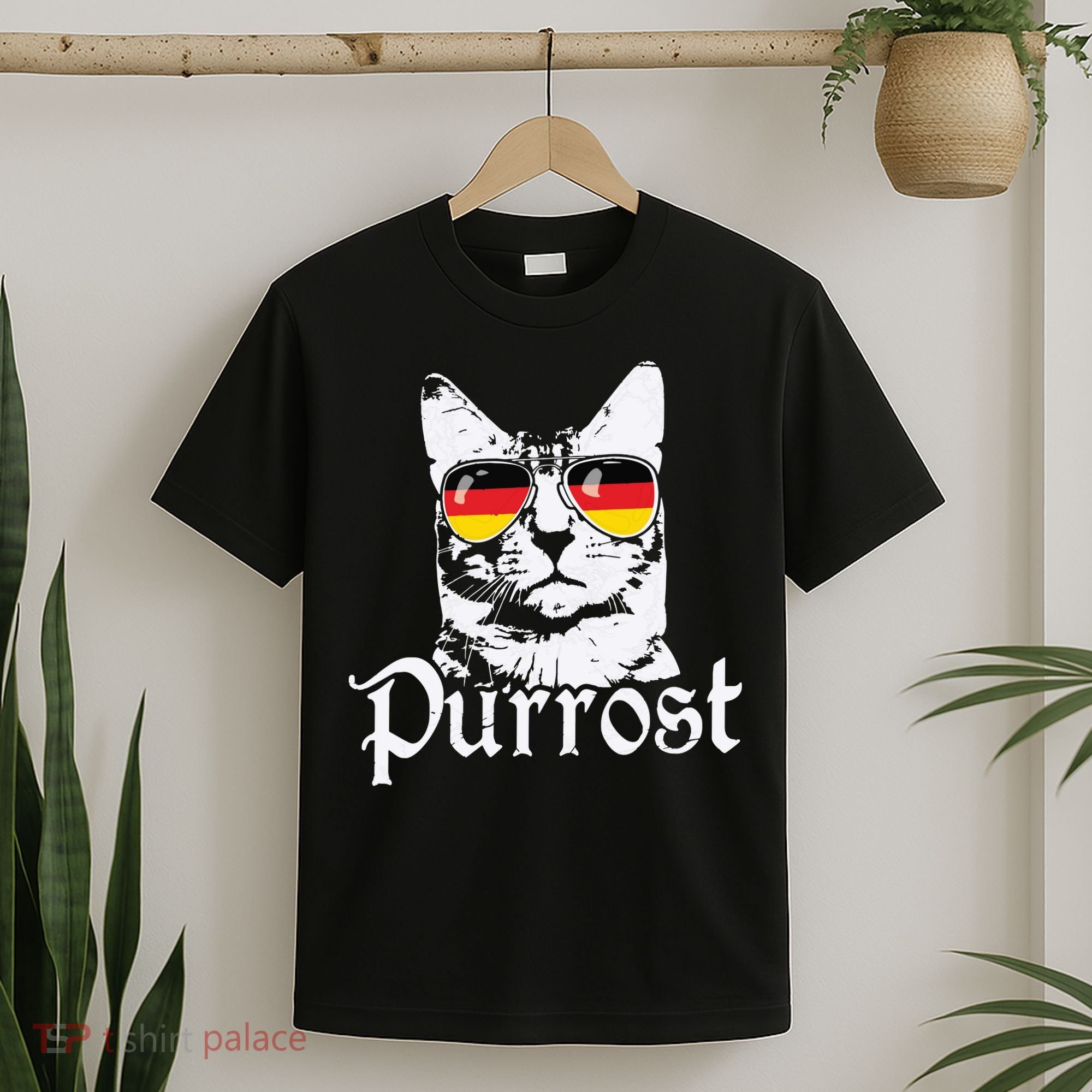 Purrost Cat Sunglasses German Flag Germany Prost Oktoberfest T-Shirt