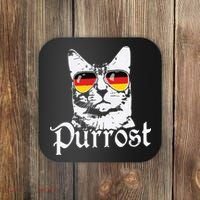 Purrost Cat Sunglasses German Flag Germany Prost Oktoberfest Coaster thumb 0