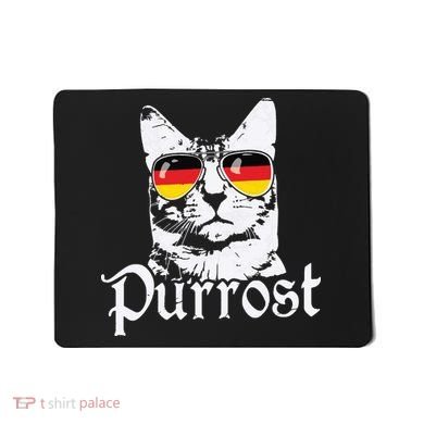 Purrost Cat Sunglasses German Flag Germany Prost Oktoberfest Mousepad