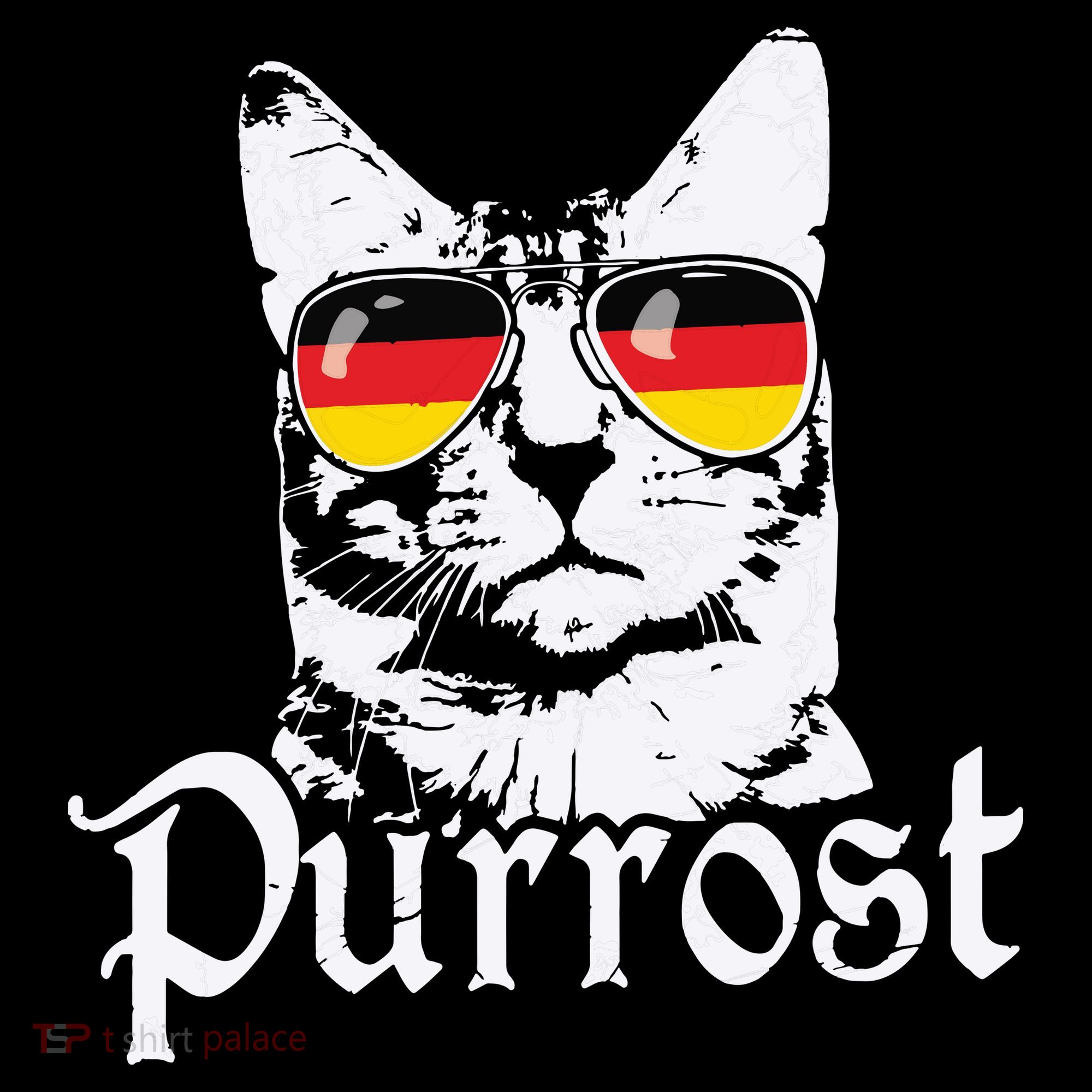 Purrost Cat Sunglasses German Flag Germany Prost Oktoberfest Women's Tank Top