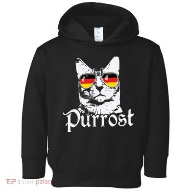 Purrost Cat Sunglasses German Flag Germany Prost Oktoberfest Toddler Hoodie