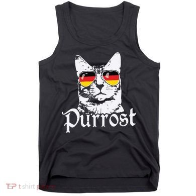 Purrost Cat Sunglasses German Flag Germany Prost Oktoberfest Tank Top