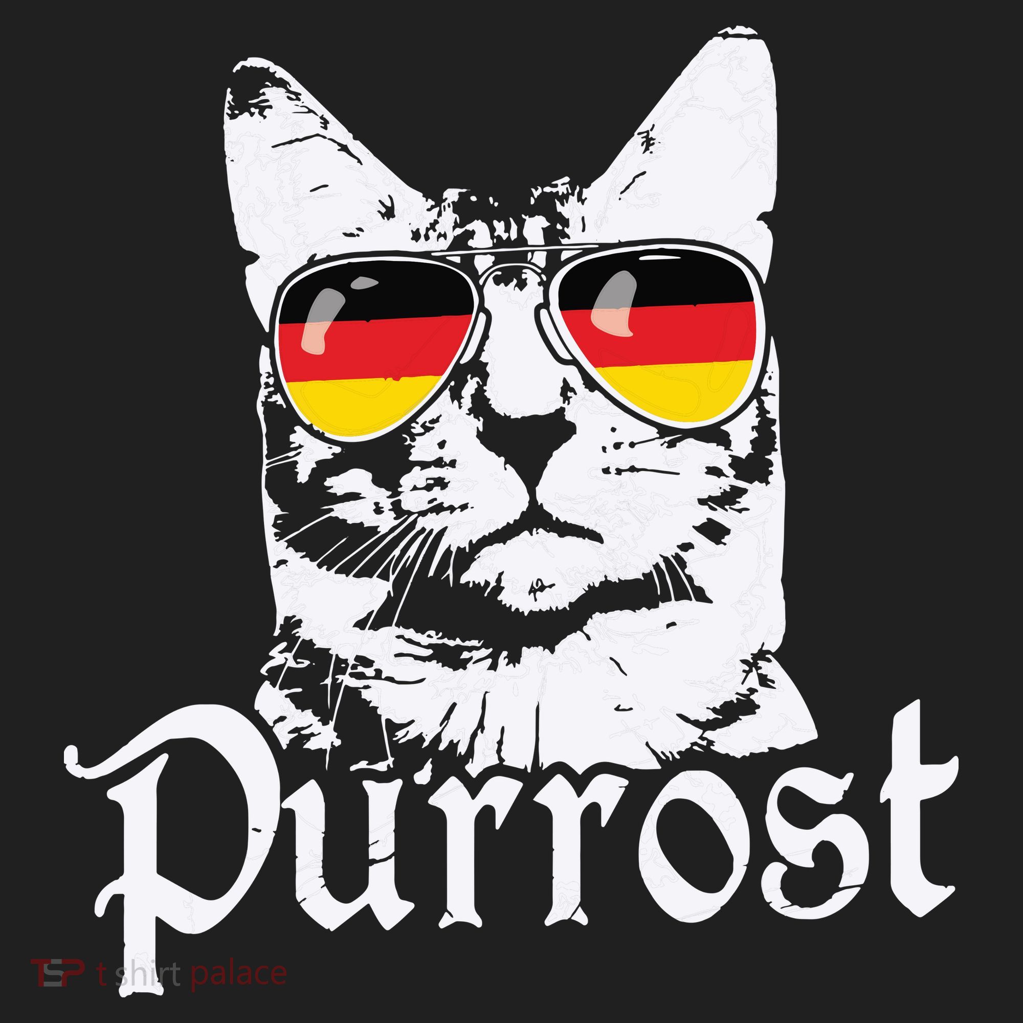 Purrost Cat Sunglasses German Flag Germany Prost Oktoberfest Golf Towel