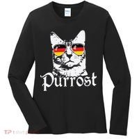Purrost Cat Sunglasses German Flag Germany Prost Oktoberfest Women's Long Sleeve Shirt thumb 0