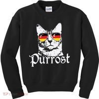 Purrost Cat Sunglasses German Flag Germany Prost Oktoberfest Kids Sweatshirt thumb 0