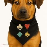 Playing Cards Spade Heart Diamond Club USA-Made Doggie Bandana thumb 1