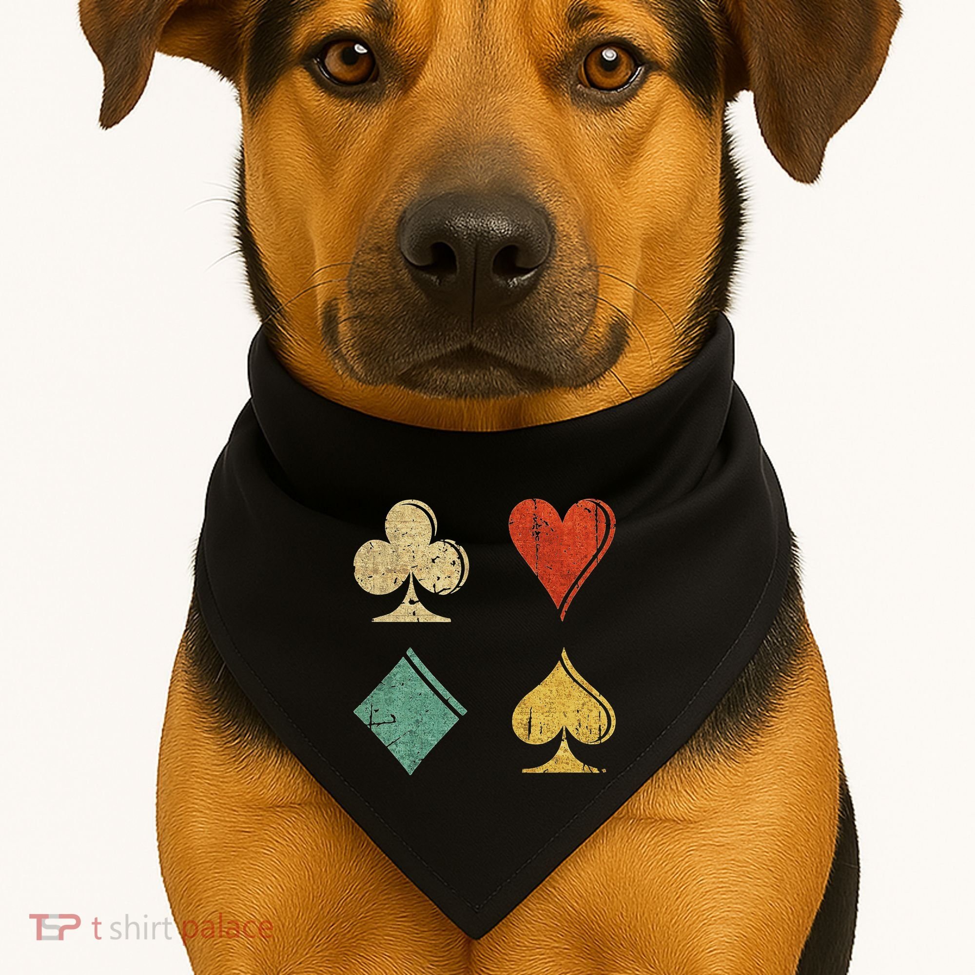 Playing Cards Spade Heart Diamond Club USA-Made Doggie Bandana