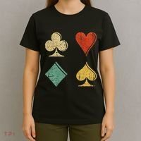 Playing Cards Spade Heart Diamond Club T-Shirt thumb 4