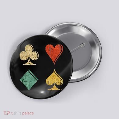 Playing Cards Spade Heart Diamond Club Button