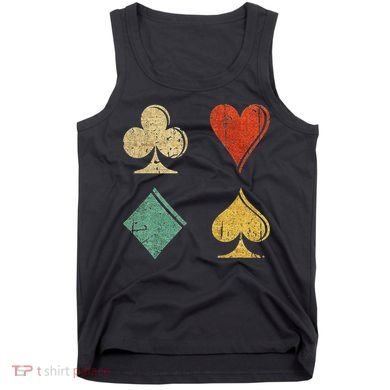 Playing Cards Spade Heart Diamond Club Tank Top
