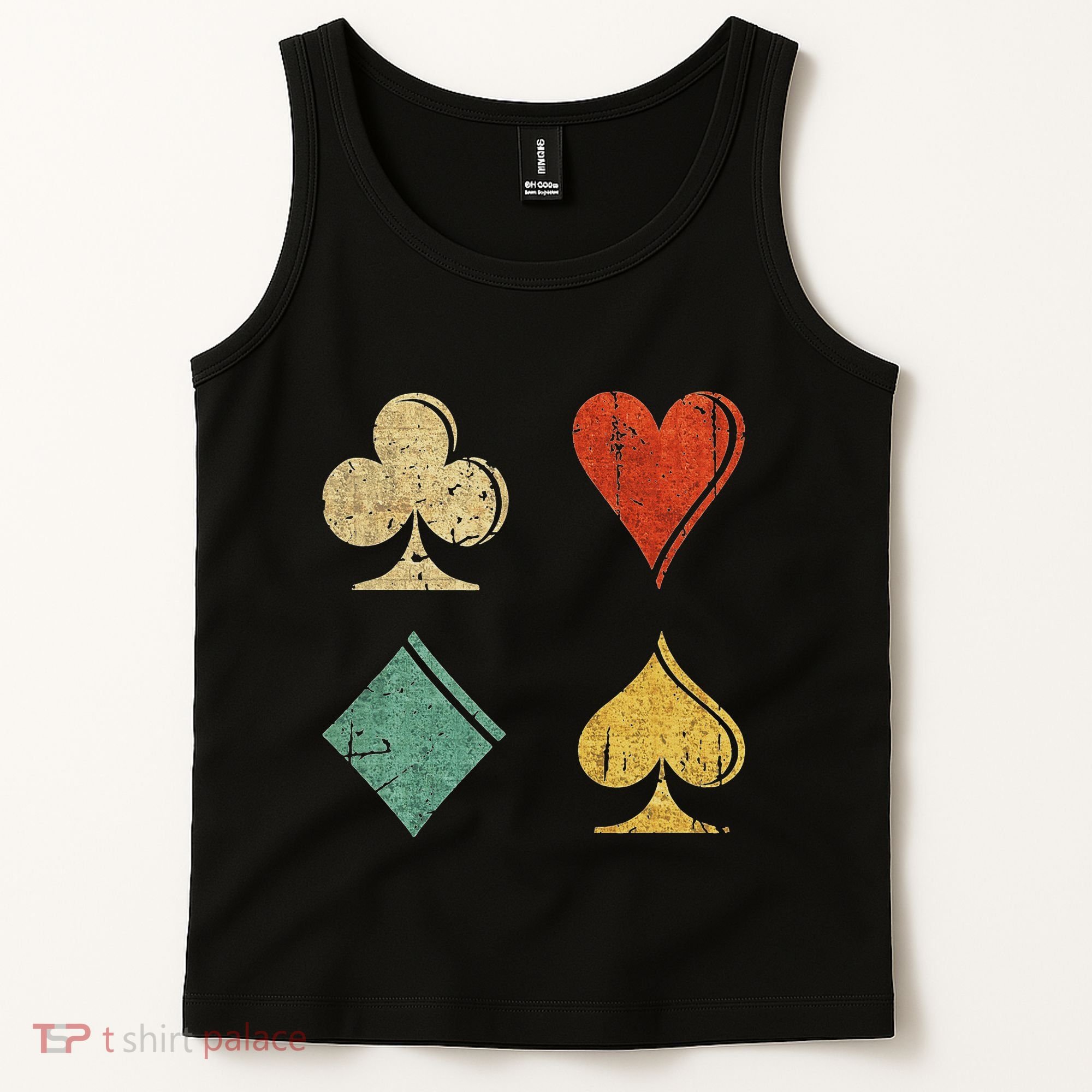 Playing Cards Spade Heart Diamond Club Tank Top