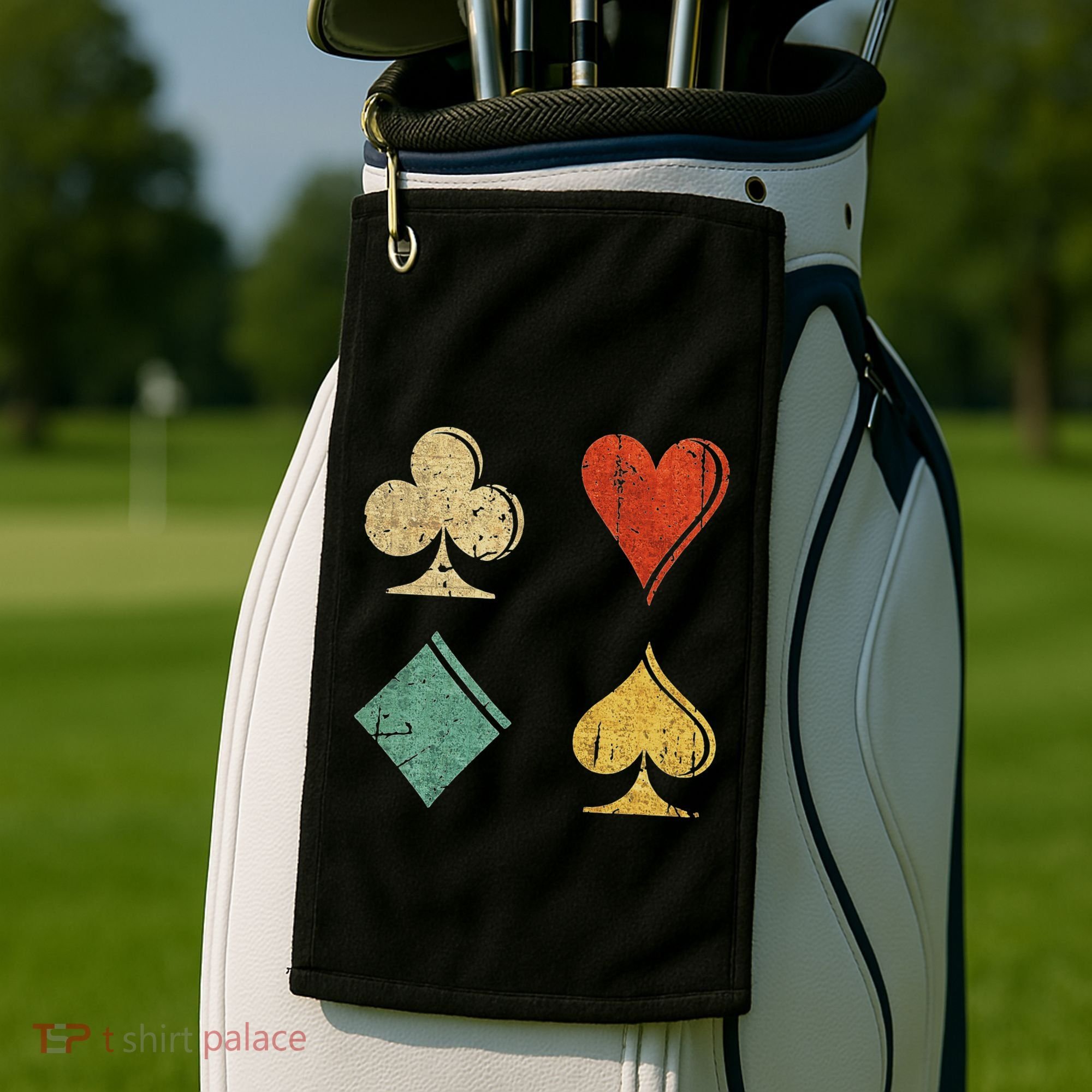 Playing Cards Spade Heart Diamond Club Golf Towel