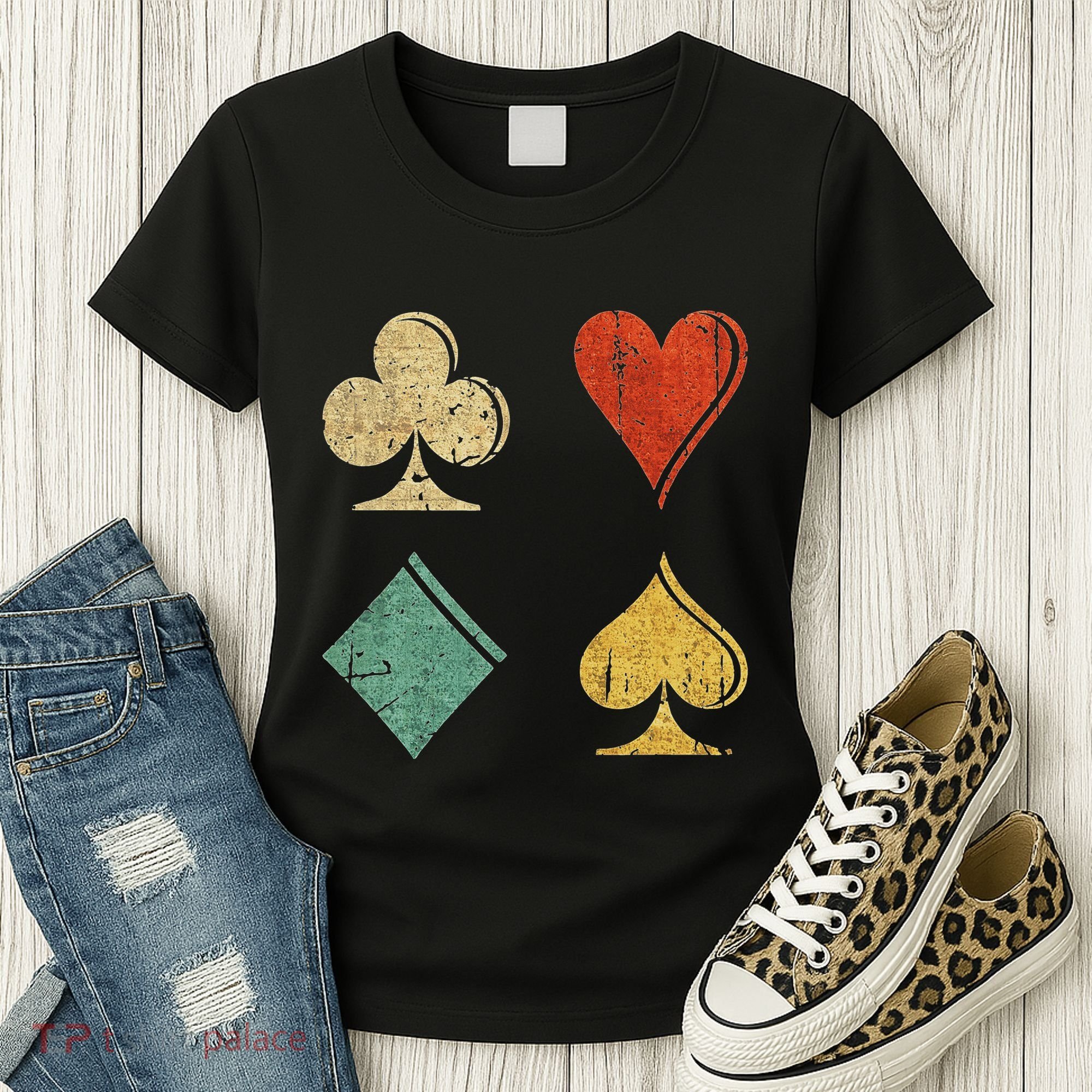 Playing Cards Spade Heart Diamond Club Women's T-Shirt