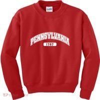 Pennsylvania Collegiate Style 1787 Kids Sweatshirt thumb 0