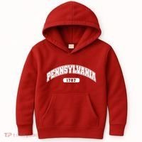 Pennsylvania Collegiate Style 1787 Kids Hoodie thumb 0