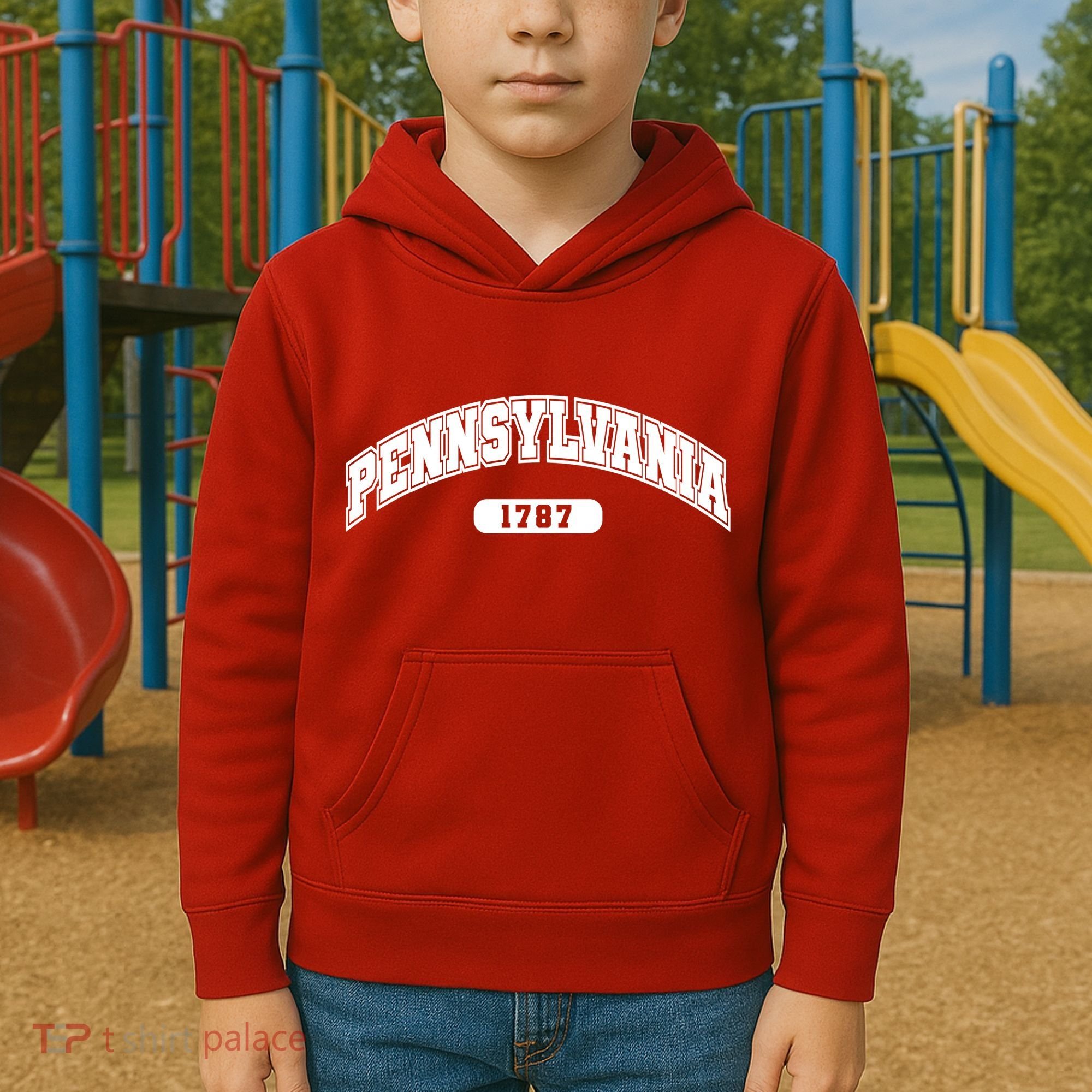 Pennsylvania Collegiate Style 1787 Kids Hoodie