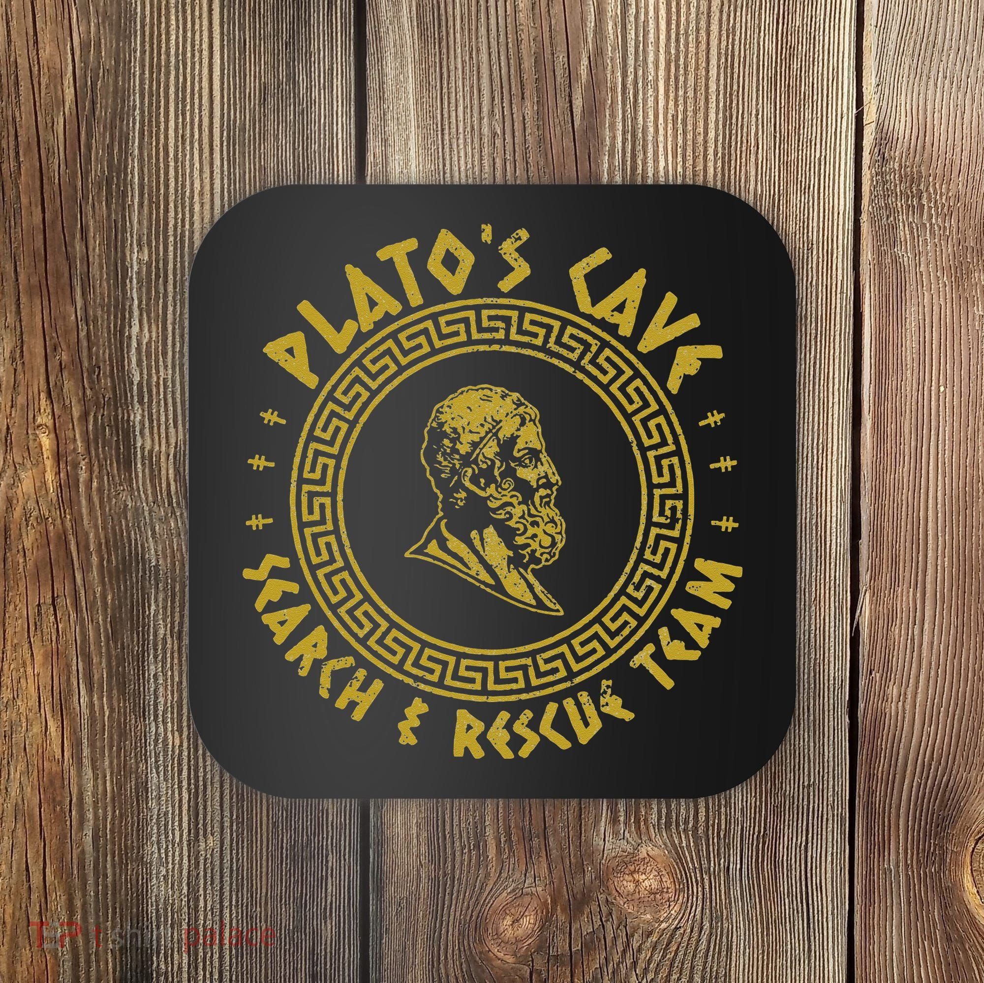 Platos Cave Search And Rescue Teams Funny Philosophy Coaster