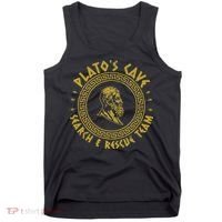 Platos Cave Search And Rescue Teams Funny Philosophy Tank Top thumb 0