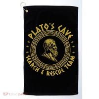 Platos Cave Search And Rescue Teams Funny Philosophy Golf Towel thumb 0