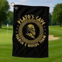 Platos Cave Search And Rescue Teams Funny Philosophy Golf Towel thumb 1