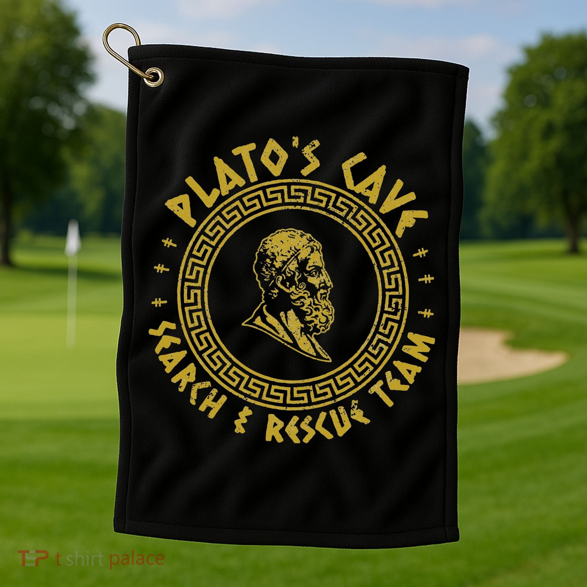 Platos Cave Search And Rescue Teams Funny Philosophy Golf Towel