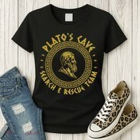 Platos Cave Search And Rescue Teams Funny Philosophy Women's T-Shirt thumb 3