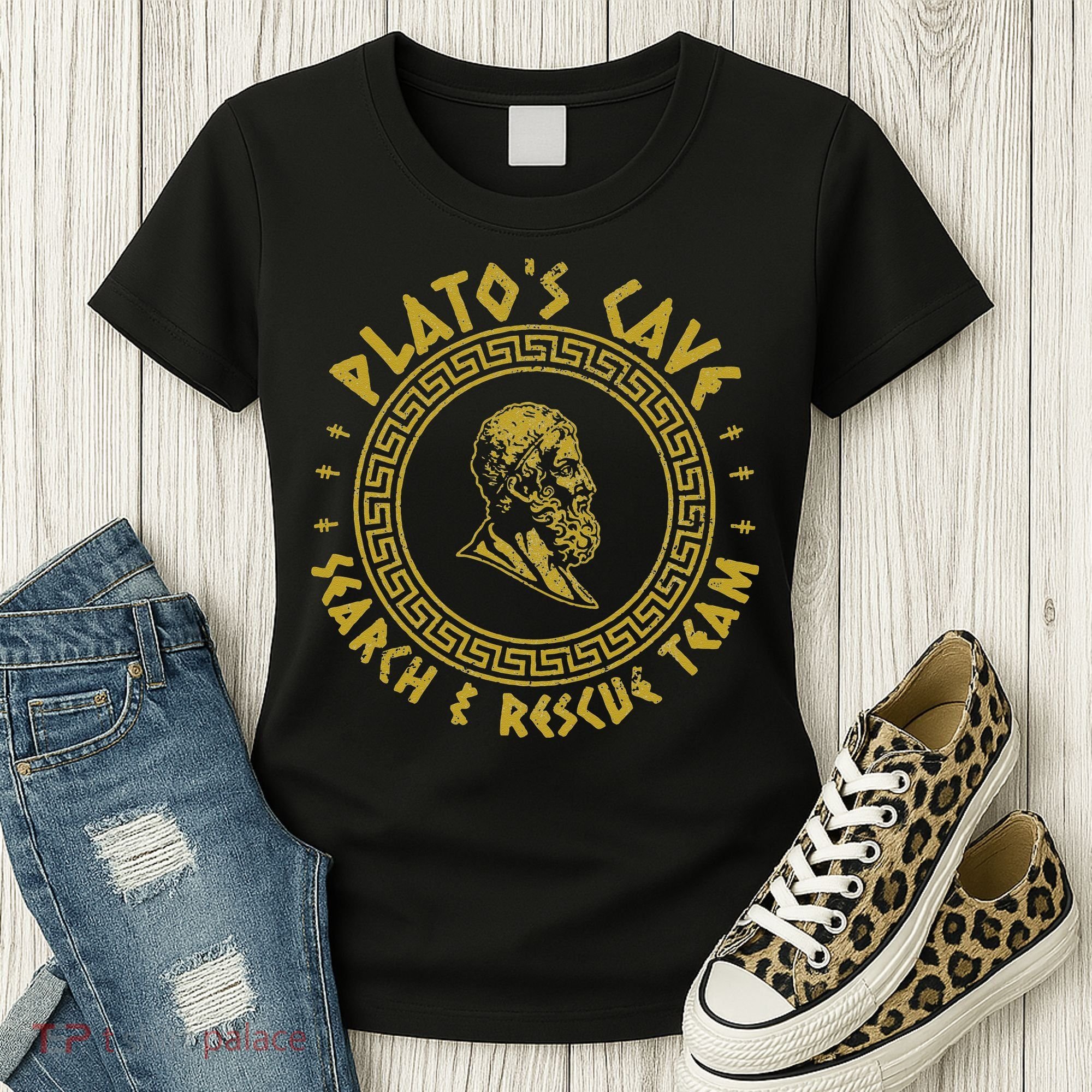 Platos Cave Search And Rescue Teams Funny Philosophy Women's T-Shirt