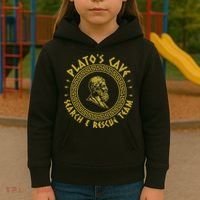 Platos Cave Search And Rescue Teams Funny Philosophy Kids Hoodie thumb 3