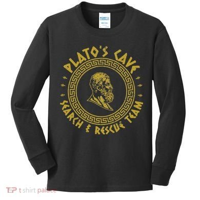 Platos Cave Search And Rescue Teams Funny Philosophy Kids Long Sleeve Shirt