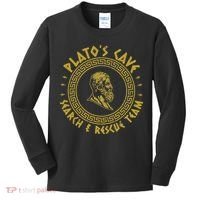 Platos Cave Search And Rescue Teams Funny Philosophy Kids Long Sleeve Shirt thumb 0