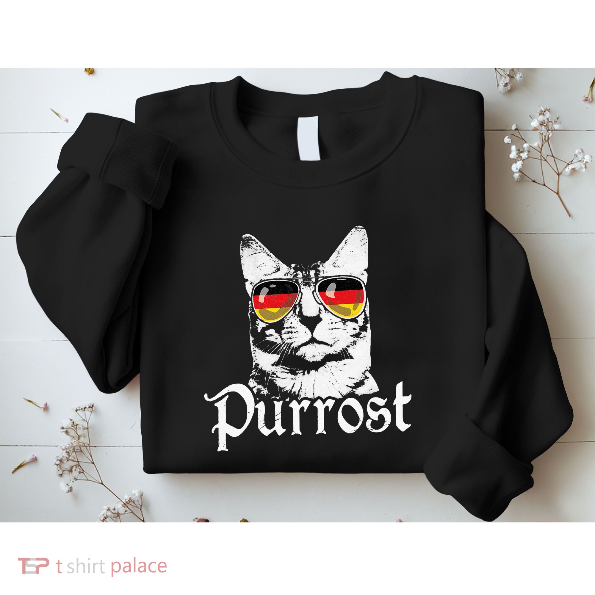 Purrost Cat Sunglasses German Flag Germany Prost Oktoberfest Sweatshirt
