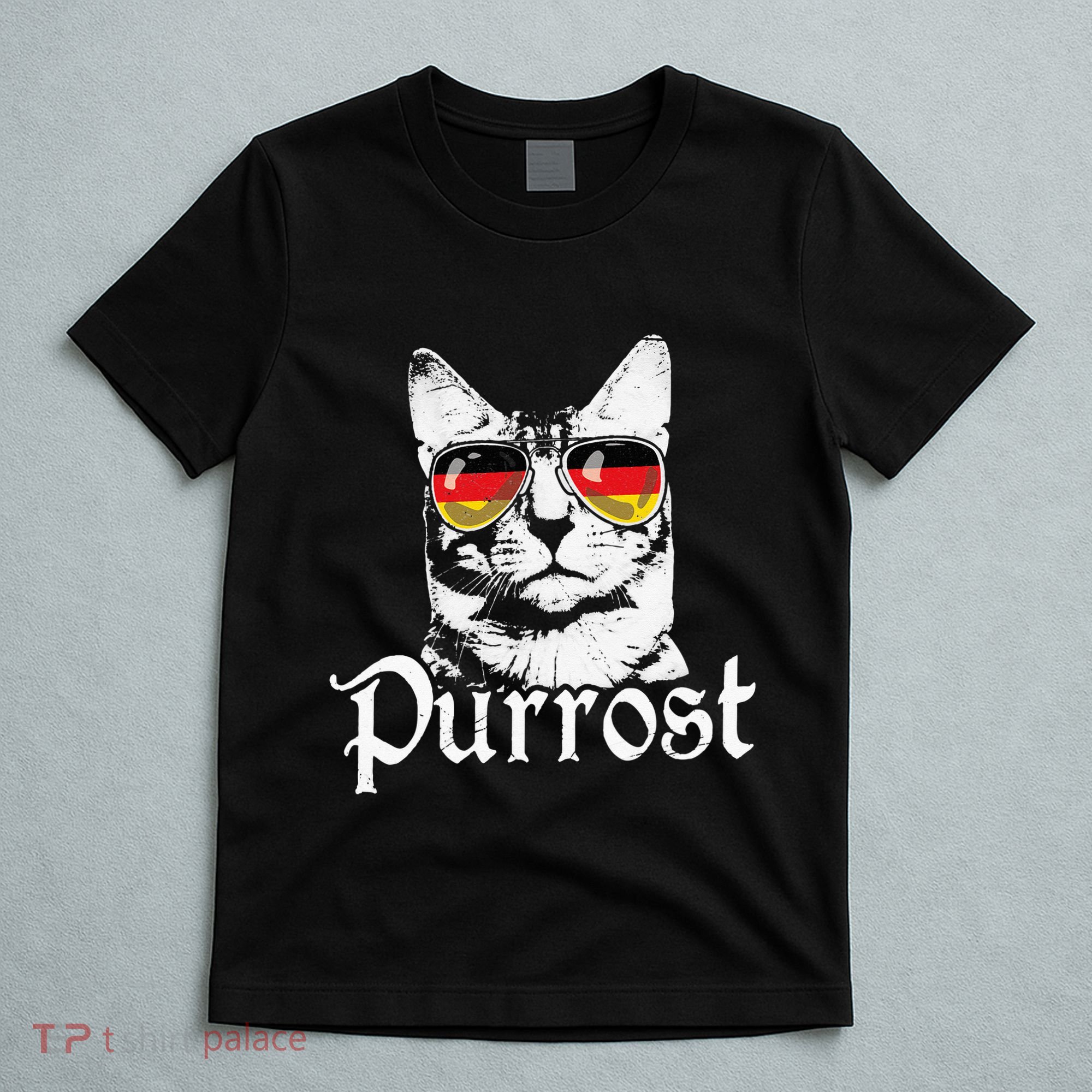 Purrost Cat Sunglasses German Flag Germany Prost Oktoberfest T-Shirt